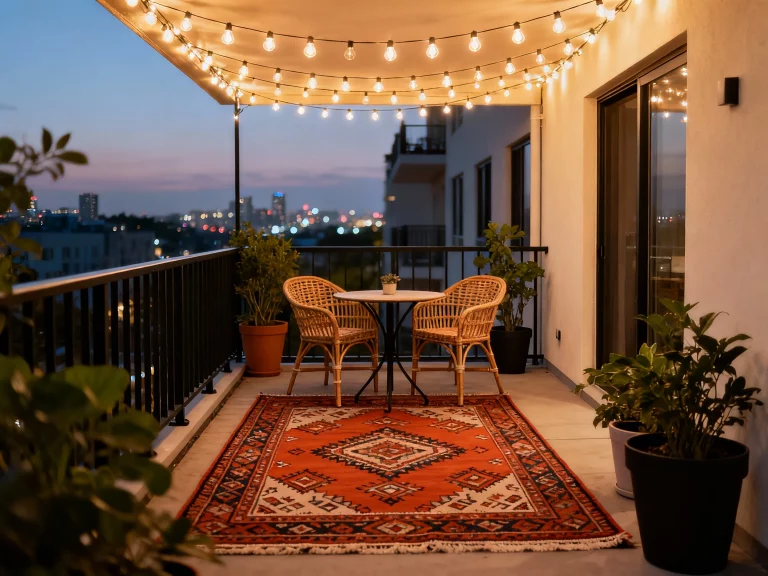 Cozy Apartment Patio Ideas with String Lights & Outdoor Rugs: 5 Dreamy Looks You’ll Love