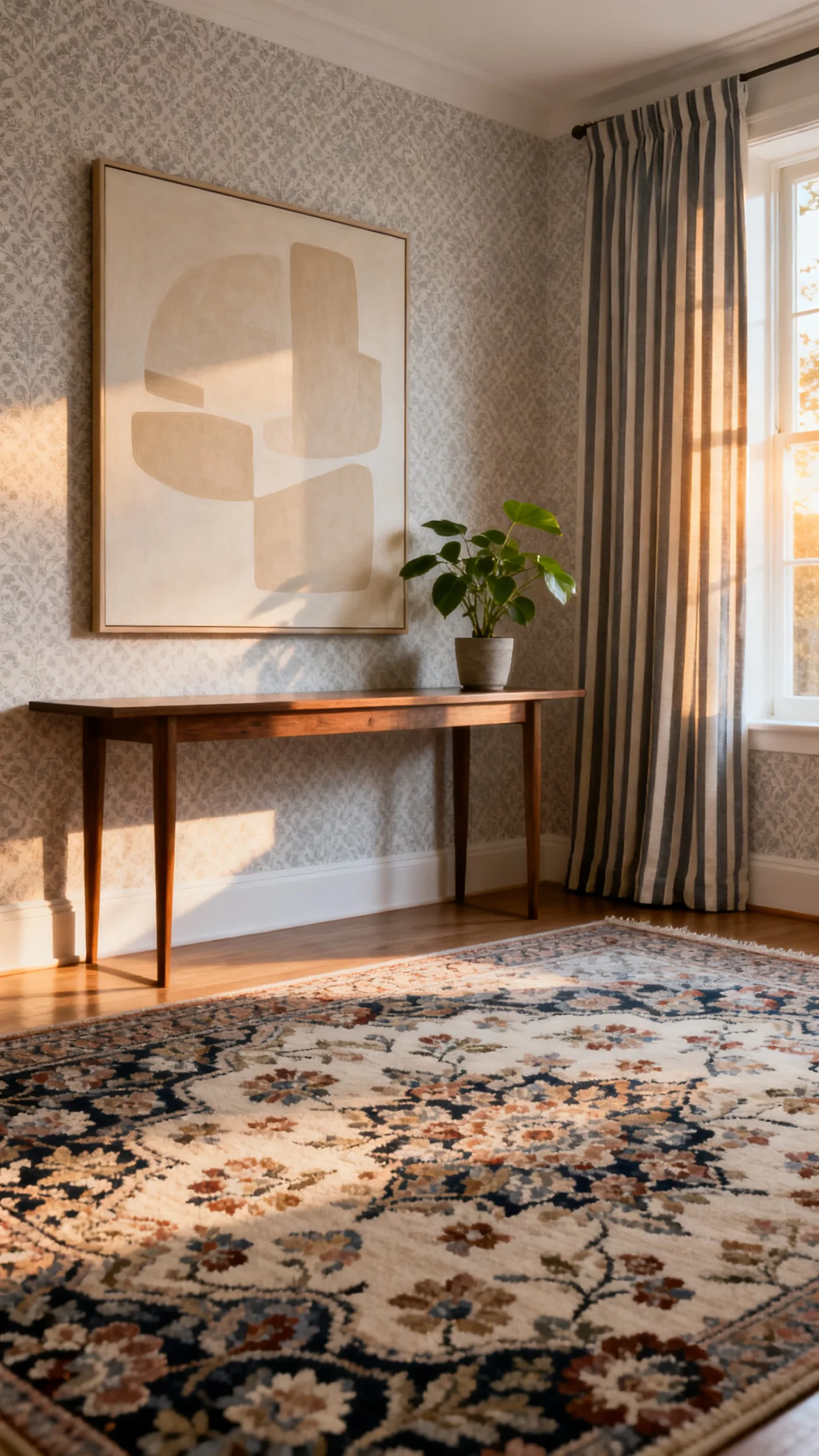 Use Neutral Art In Patterned Rooms