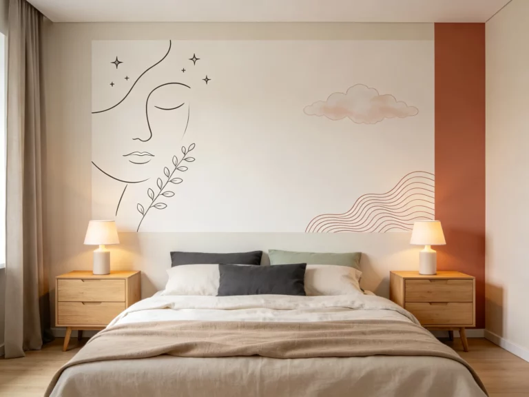 19 Simple Wall Drawing Bedroom Art Ideas For Aesthetic Blank Walls