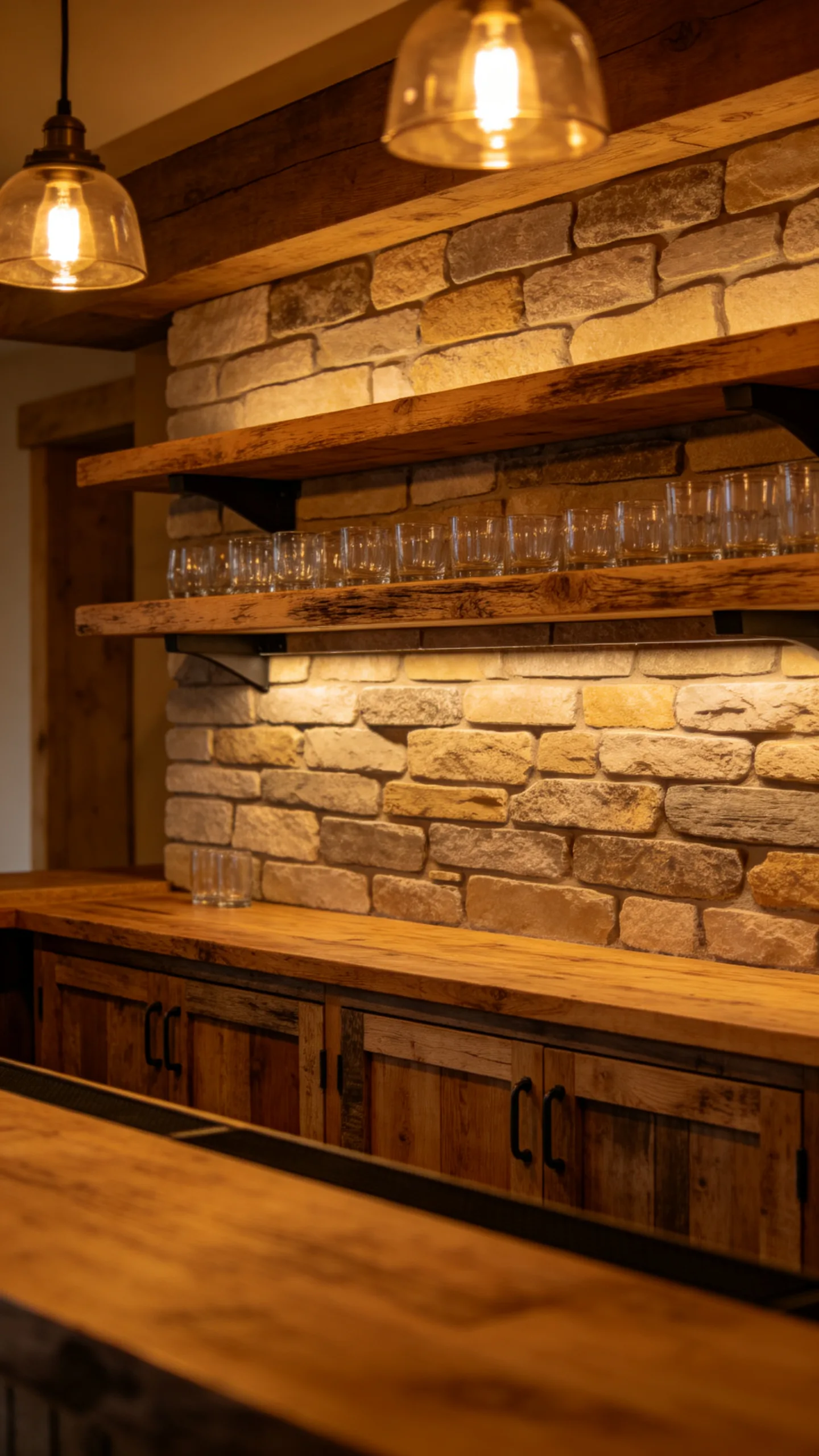 1. Classic Rustic Wood and Stone Accents