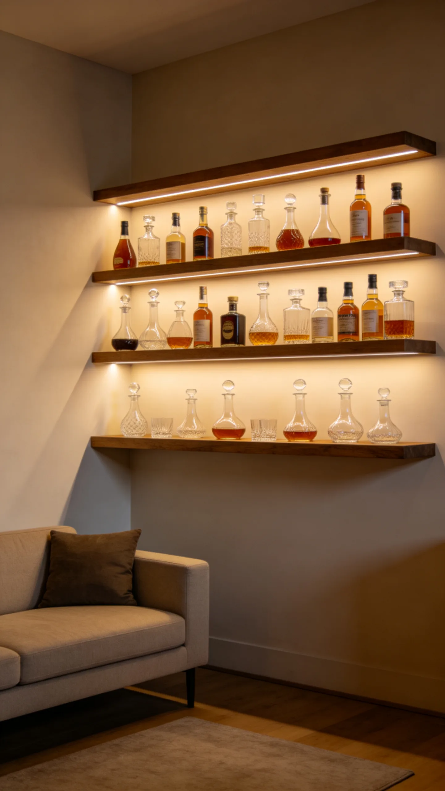 1. Utilize an Awkward Corner with Floating Shelves