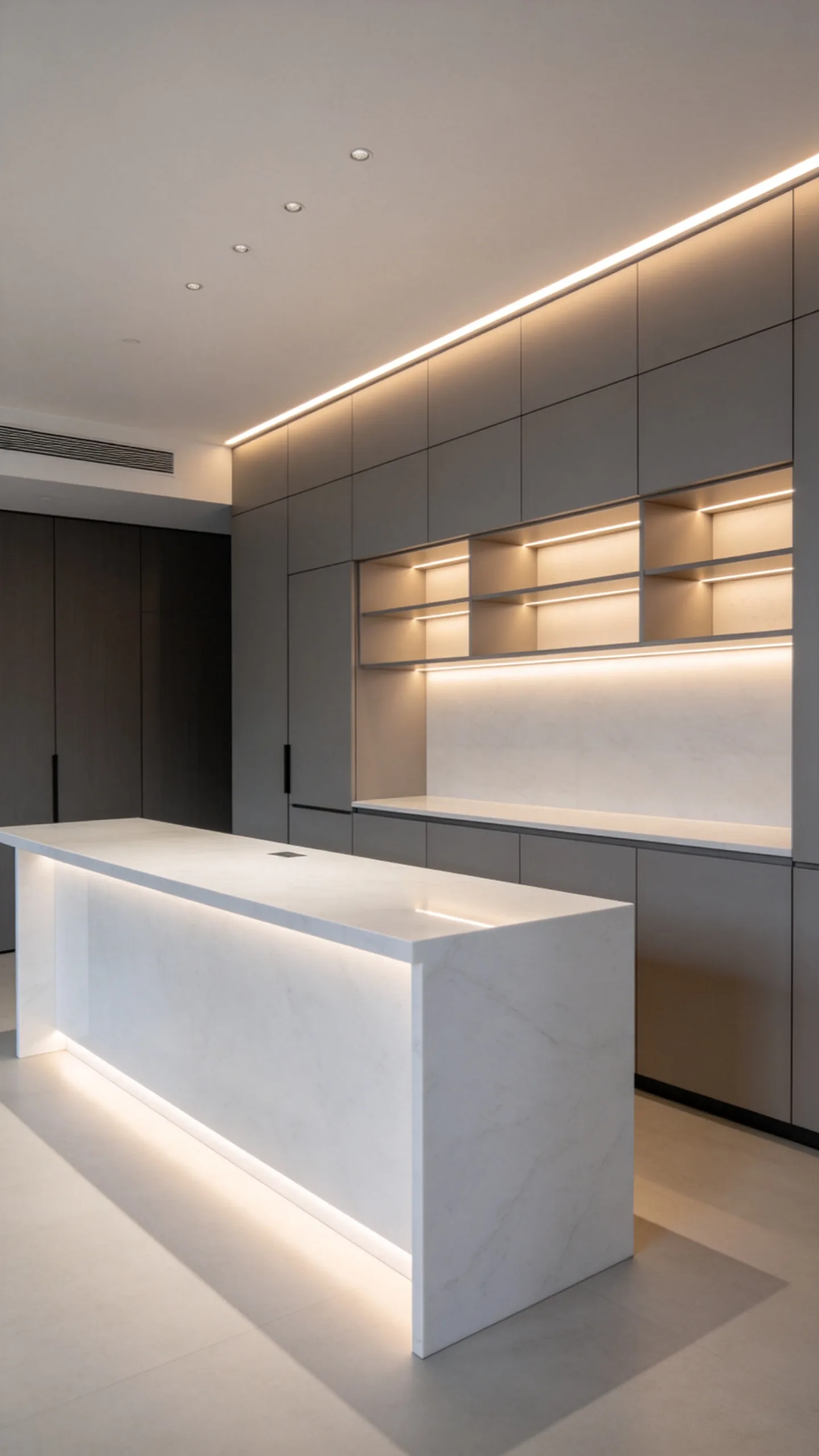 2. Modern Minimalist Setup with Sleek Cabinetry
