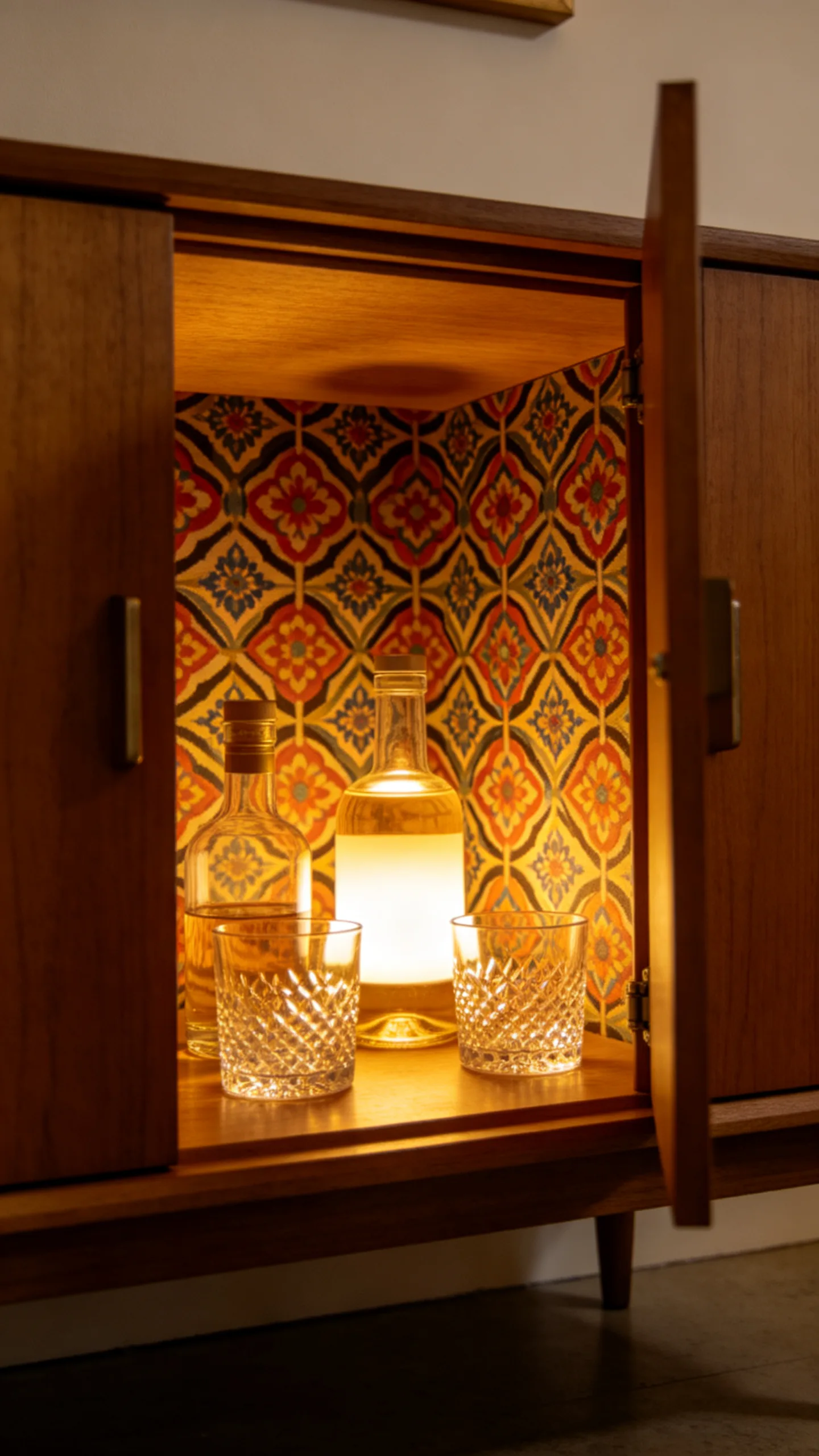 2. Repurpose a Vintage Cabinet into a Hidden Bar