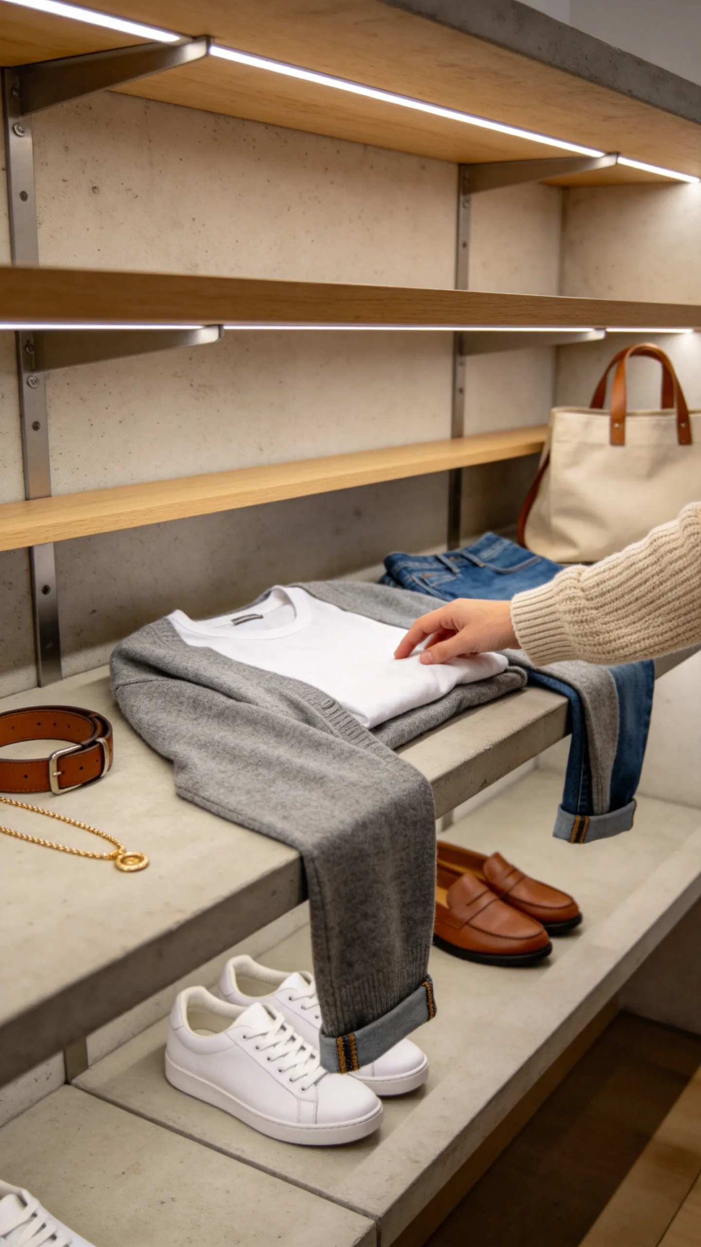 2. Galley-Style Parallel Shelving