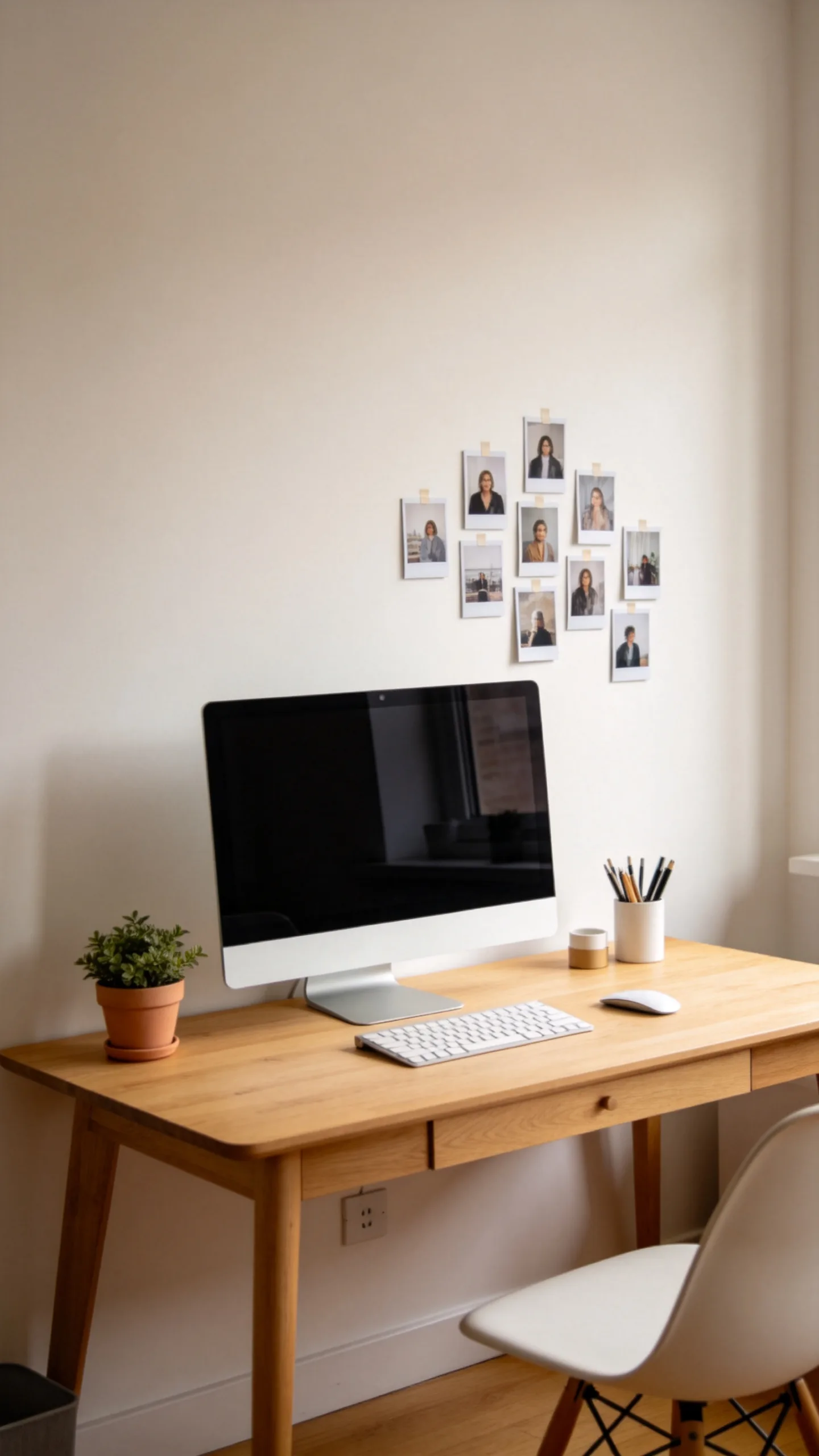 3. Build a Mini Photo Wall Above a Desk