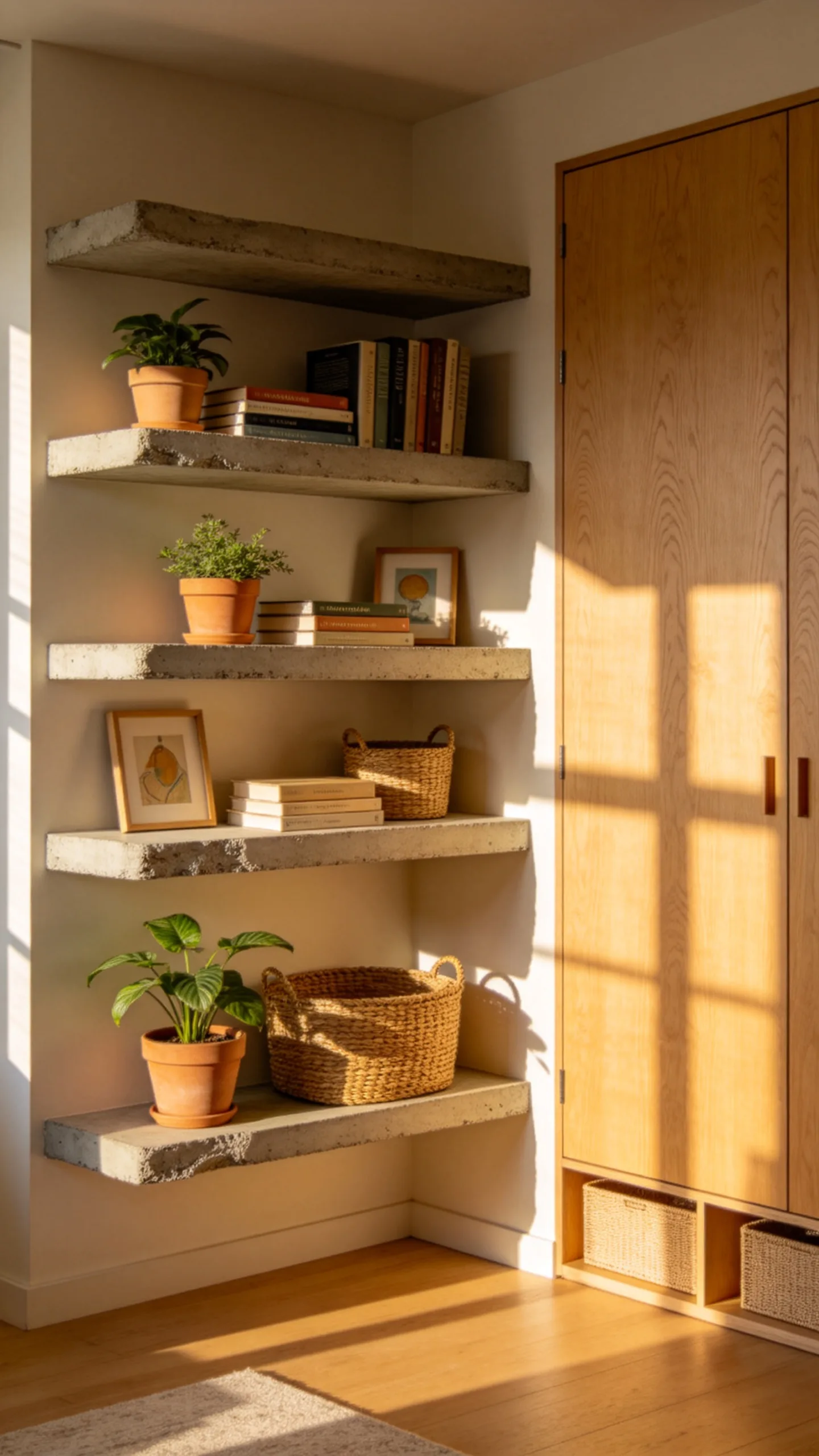 3. Corner Floating Shelves