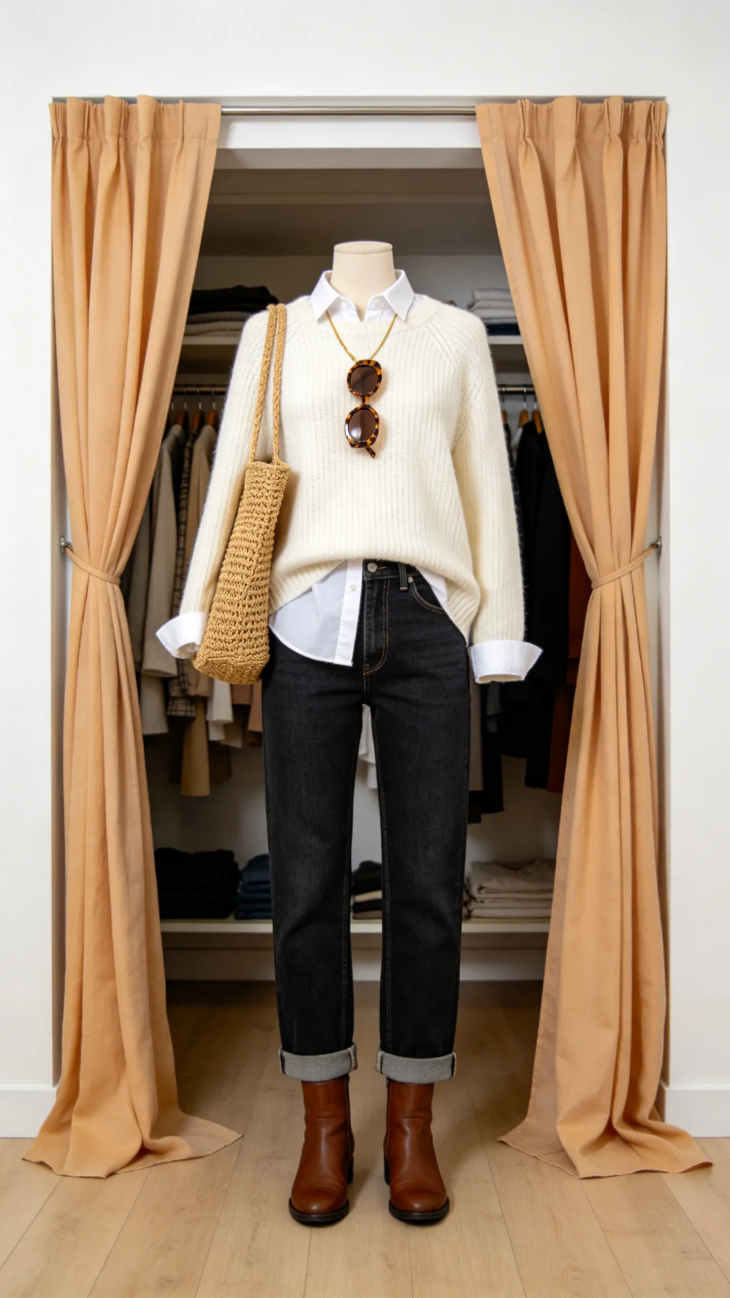 4. Replace Bulky Doors with Floor-to-Ceiling Closet Curtains