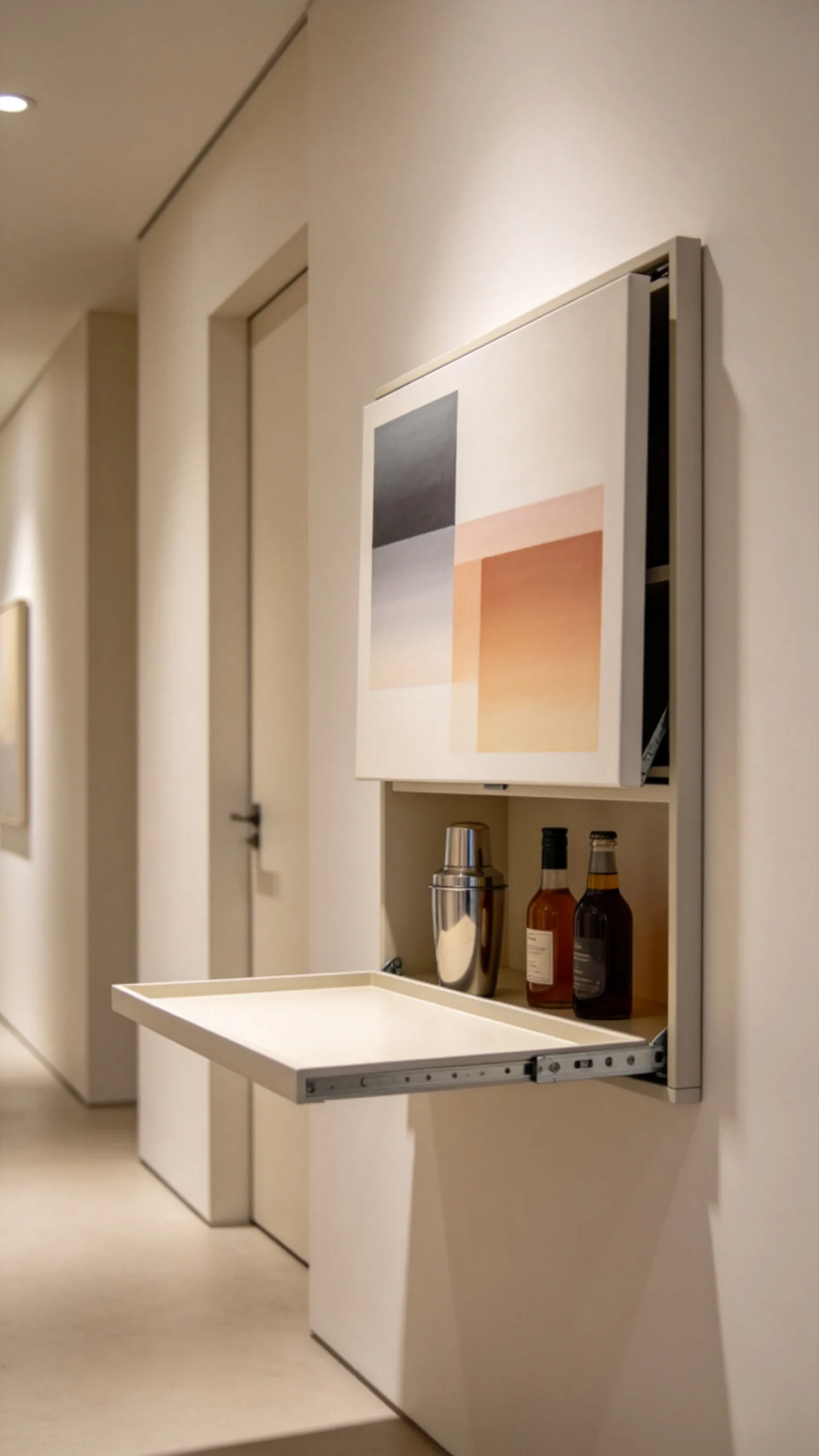 6. Wall Art Fold-Down Cabinet