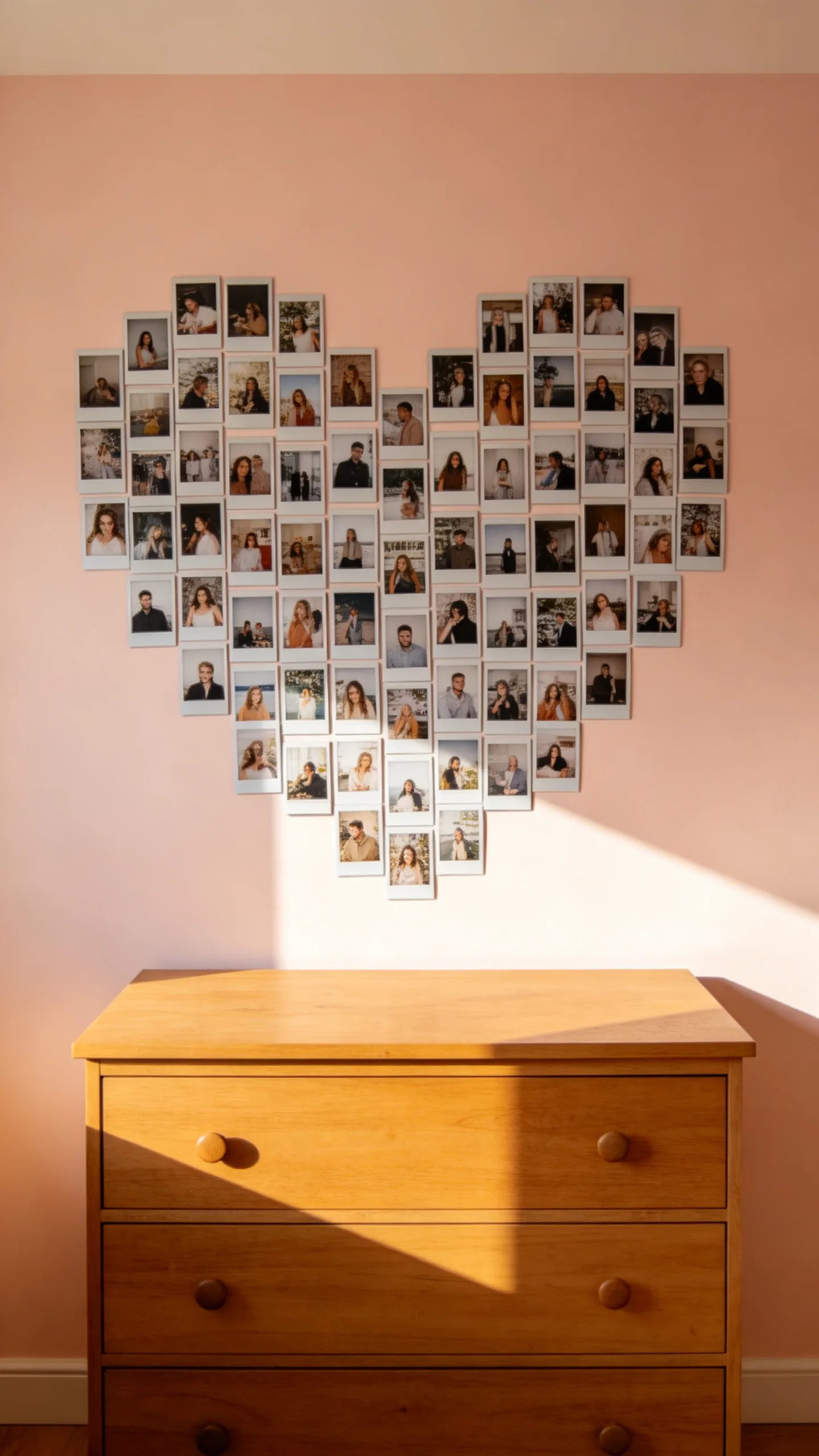 6. Make a Heart-Shaped Polaroid Wall