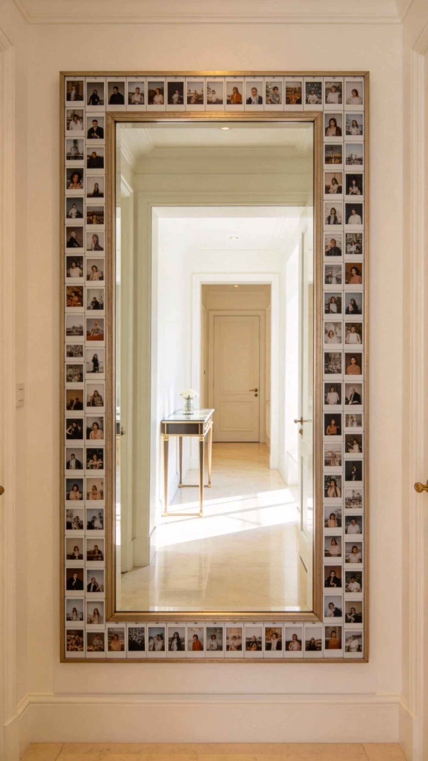 7. Style Polaroids Around a Mirror