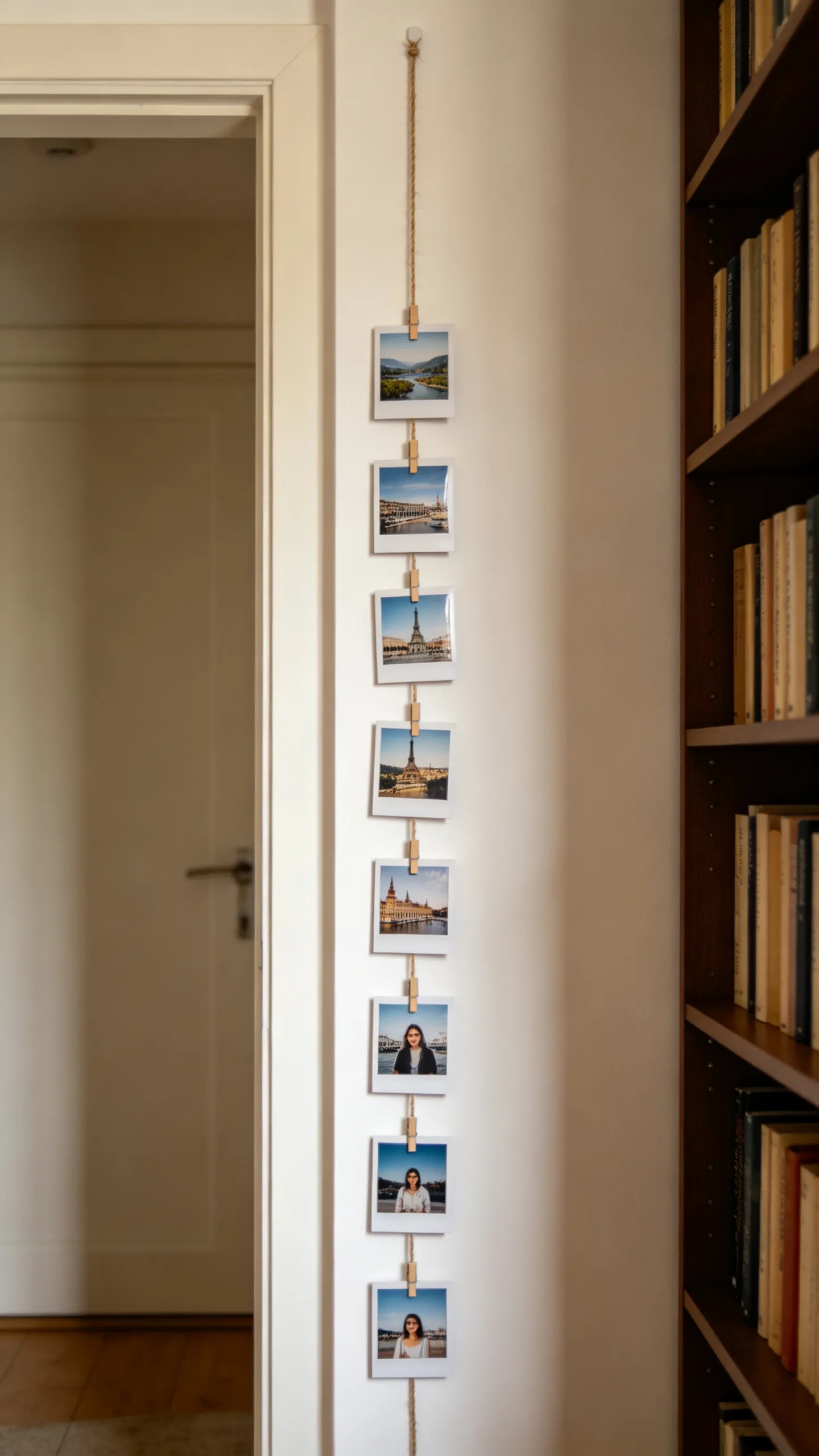 9. Create a Travel Memory Photo Strip Wall
