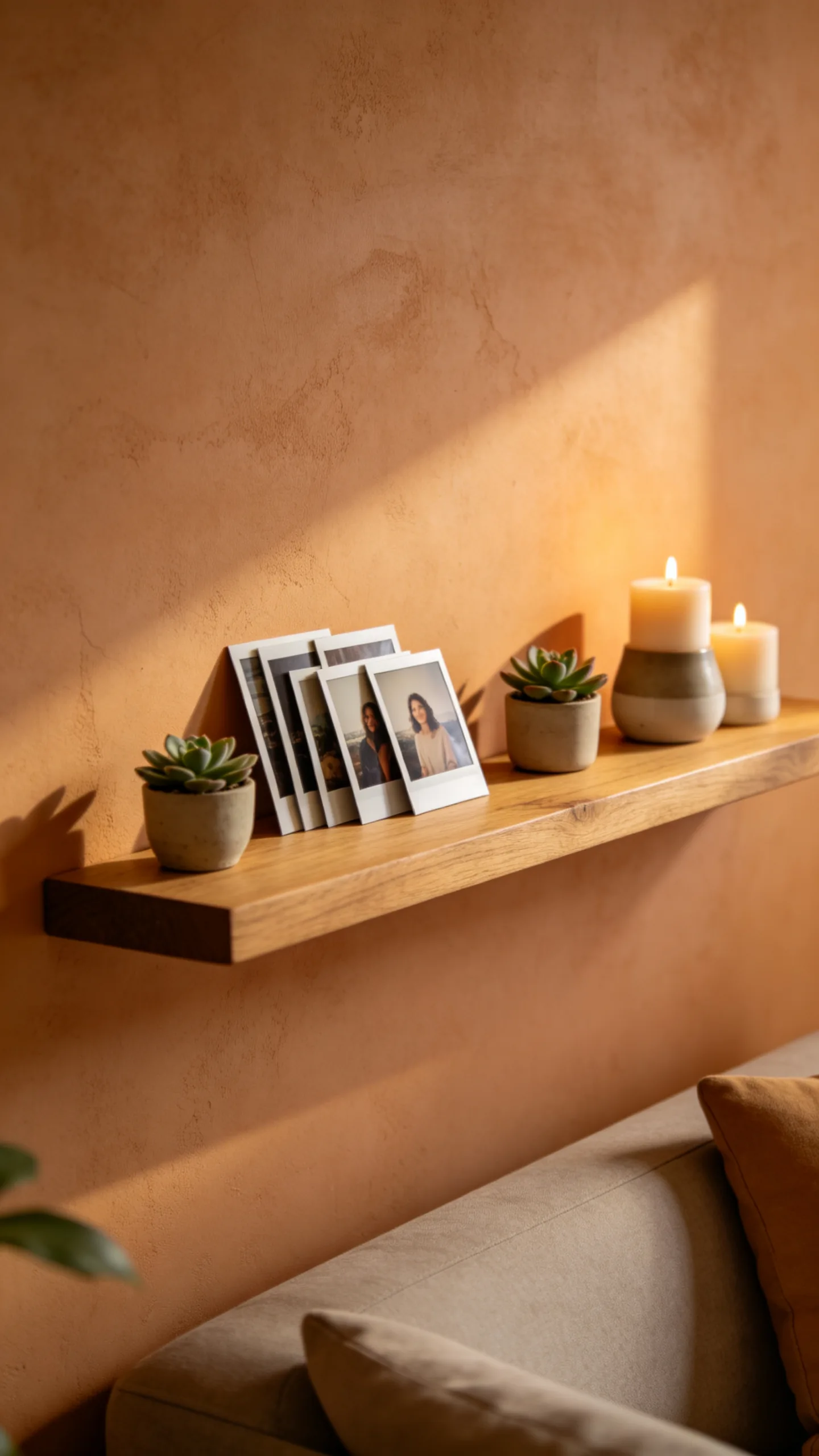 11. Layer Polaroids on a Floating Shelf