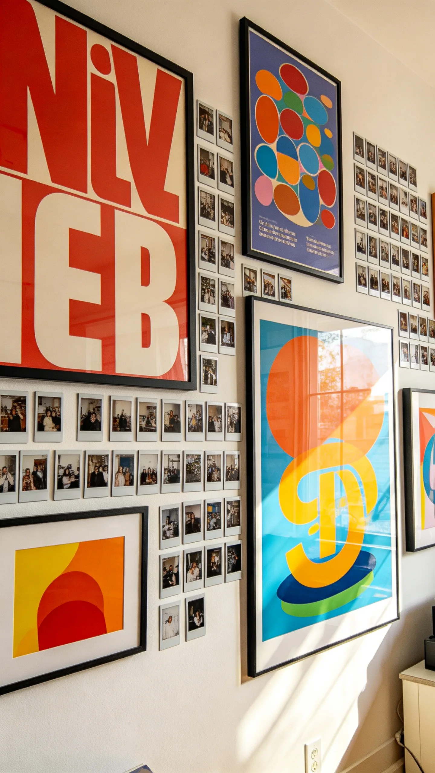 13. Pair Polaroids With Posters and Quotes