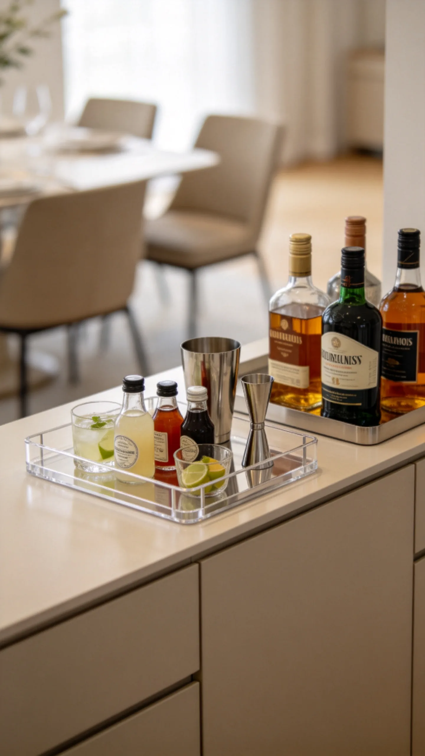 14. Dedicate a Narrow Sideboard to Mixology Essentials