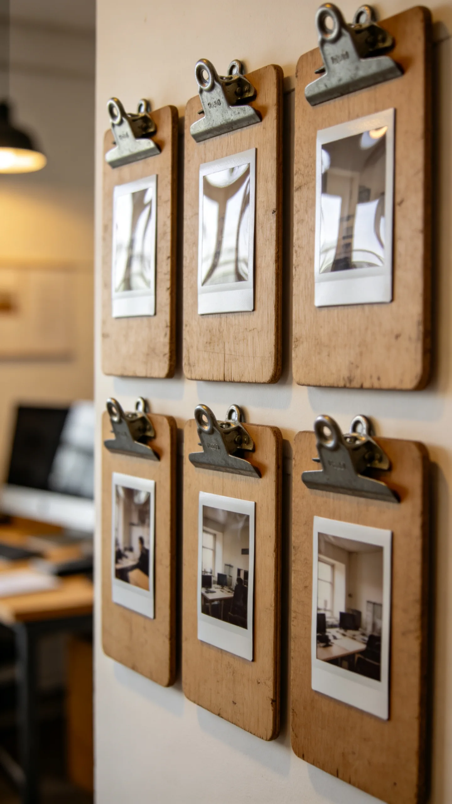 14. Use Clipboards for a Flexible Gallery Wall