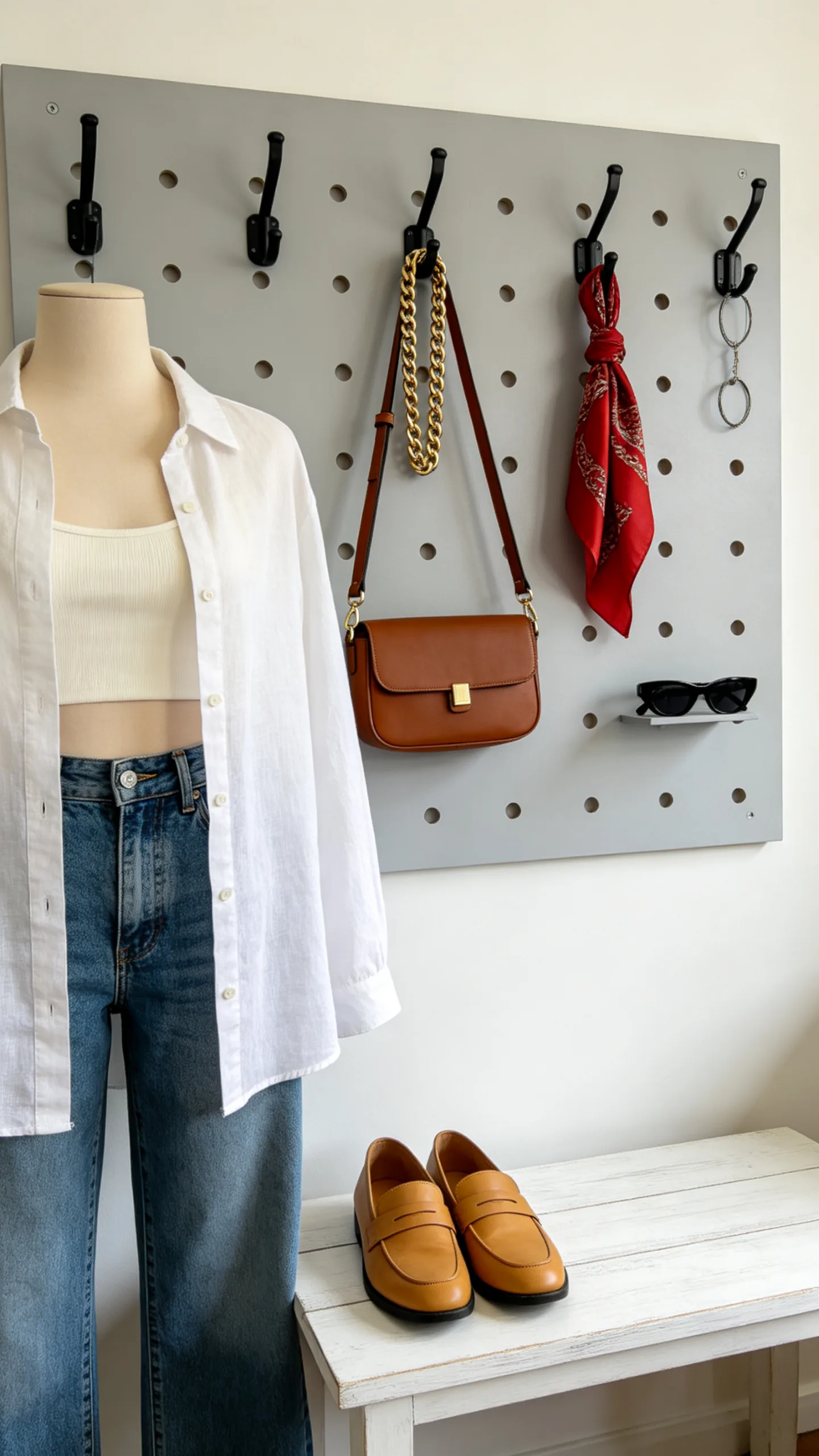15. Mount Pegboards and Hooks for Compact Accessory Display