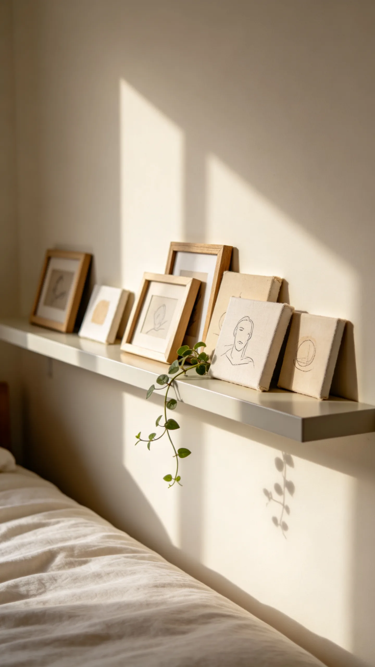 6. Style a Shelf With Layered Small Frames